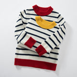 boys and girls crew neck pure cashmere sweater kids striped cashmere pullover - slipintosoft