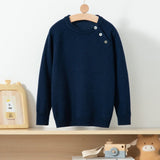 boys and girls crew neck solid cashmere sweater kids long sleeve raglan cashmere tops - slipintosoft