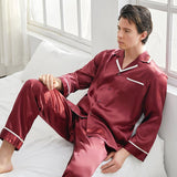 Klassischer Seidenpyjama Set für Männer Luxus Seidennachträume