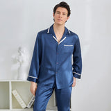 Klassisches Seidenpyjama-Set für Herren, luxuriöse Seiden-Nachtwäsche