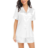 Short Silk Couple Pajamas Sets Silk Matching Pajamas for Women and Men - slipintosoft