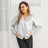 Ladies Silk Blouse V Neck Silk Shirts 100% Silk Top