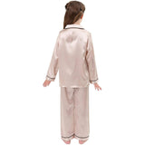 Seiden-Pyjama-Set für Mädchen, langer Seiden-Pyjama, Kinder-Seiden-Pyjama, Seiden-Nachtwäsche