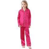 Seiden-Pyjama-Set für Mädchen, langer Seiden-Pyjama, Kinder-Seiden-Pyjama, Seiden-Nachtwäsche