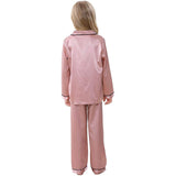 Seiden-Pyjama-Set für Mädchen, langer Seiden-Pyjama, Kinder-Seiden-Pyjama, Seiden-Nachtwäsche