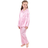 Seiden-Pyjama-Set für Mädchen, langer Seiden-Pyjama, Kinder-Seiden-Pyjama, Seiden-Nachtwäsche