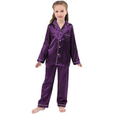 Seiden-Pyjama-Set für Mädchen, langer Seiden-Pyjama, Kinder-Seiden-Pyjama, Seiden-Nachtwäsche