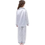 Seiden-Pyjama-Set für Mädchen, langer Seiden-Pyjama, Kinder-Seiden-Pyjama, Seiden-Nachtwäsche