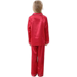 Seiden-Pyjama-Set für Mädchen, langer Seiden-Pyjama, Kinder-Seiden-Pyjama, Seiden-Nachtwäsche