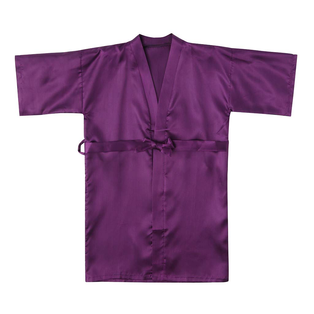 Girls Silk Robe Kids Classic Kimono Robe Toddler Silk Bathrobe Luxury Home Wear - slipintosoft