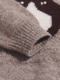 Kids Pure Cashmere Sweater Husky Dog Face Design Cashmere Pullover