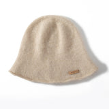 Kaschmir-Eimerhut für Damen, Cloche-Mütze aus Kaschmirstrick für den Herbst und Winter