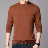 Men's Pure Cashmere Sweater Slim Fit Long Sleeve Crew Neck Cashmere Tops - slipintosoft