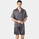 Kurzes Herren-Pyjama-Set aus reiner Seide