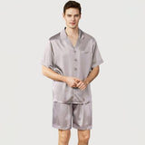 Kurzes Herren-Pyjama-Set aus reiner Seide