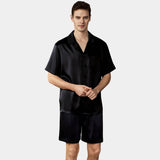 Kurzes Herren-Pyjama-Set aus reiner Seide