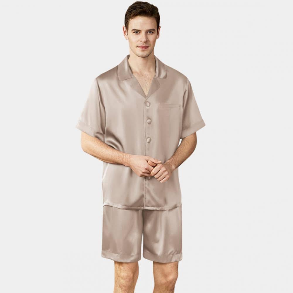 Männer kurzer Seidenpyjama Set echter reiner Seidenpyjama