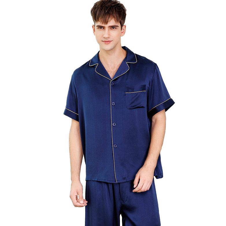 Men's Short Sleeve Silk Pajamas Set For Men Most Comfortable Silk Nightwear (multi-colors) XL XXL XXXL -  slipintosoft