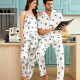 Long men's silk pajamas Set Butterfly Pure luxury silk nightwear - slipintosoft