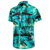 Herren-Seiden-T-Shirt, Hawaii-Hemden, kurzes Seiden-Strandhemd