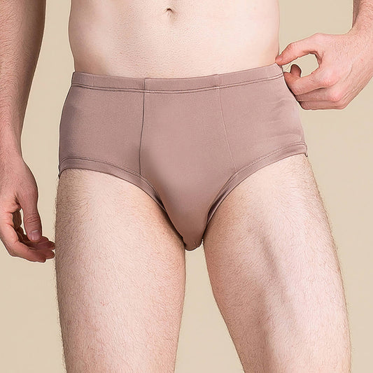 Men's Silk Underwear Mid Waist Silk Briefs Summer Silk Shorts