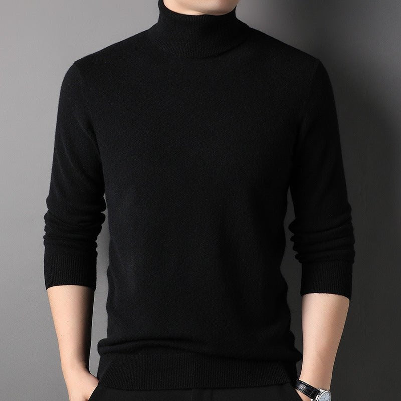 Mens Turtle Neck Cashmere Sweater Warm Long Sleeve Cashmere Pullover - slipintosoft