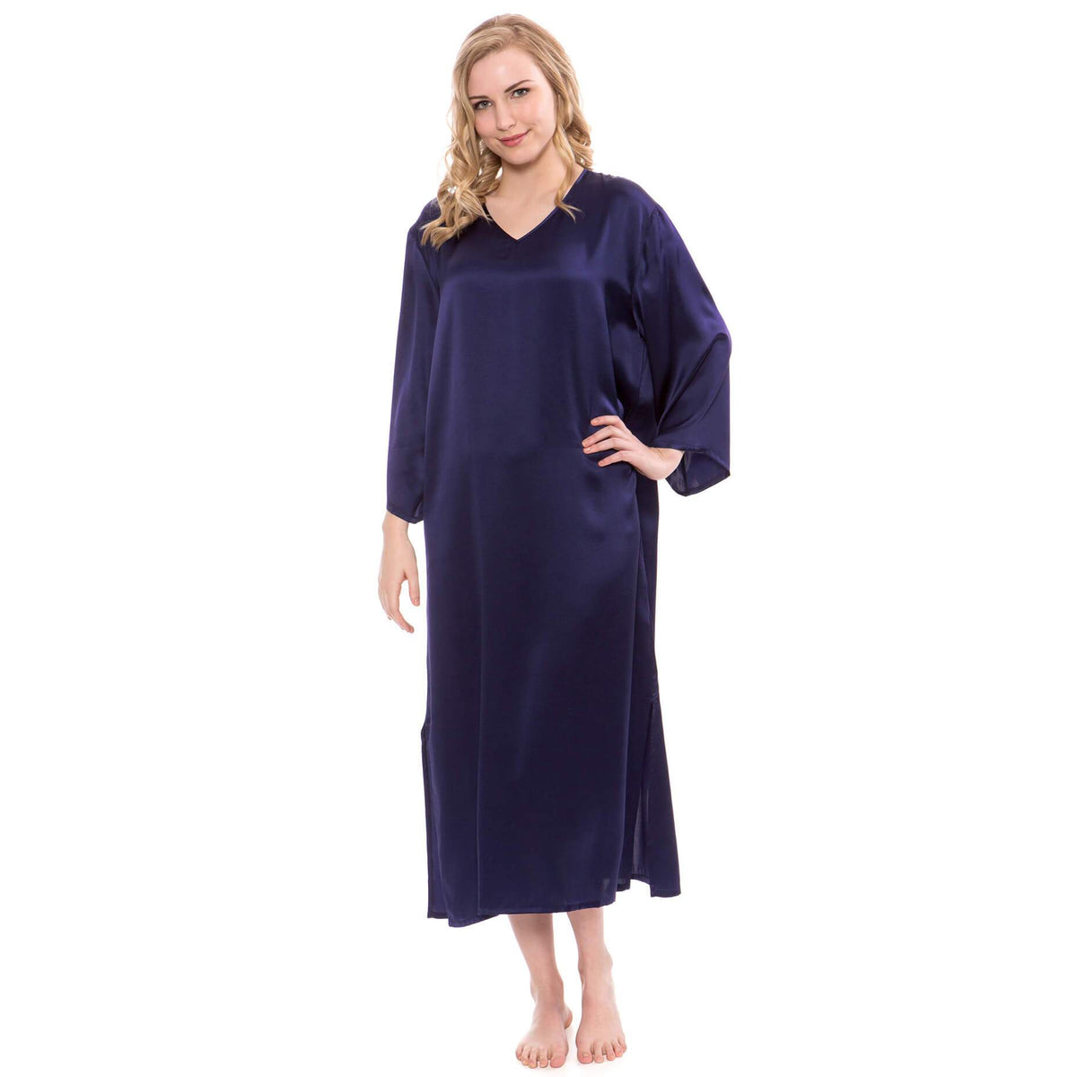 Mulberry Silk Dressing Gown For Women Long Sleeve Loose Pullover Silk Nightwear Sale -  slipintosoft