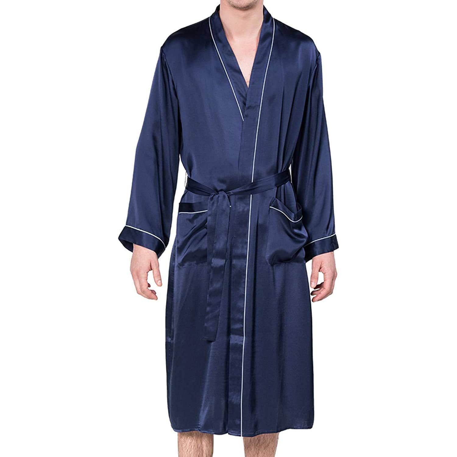 Men's Silk Robe Luxury Long Silk Bath Robe 100% Male Kimono Silk Robe -  slipintosoft