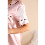 Mulberry Silk Pajama Set for Women Short Sleeve Long Pant Women's Silk Sleepwear - slipintosoft