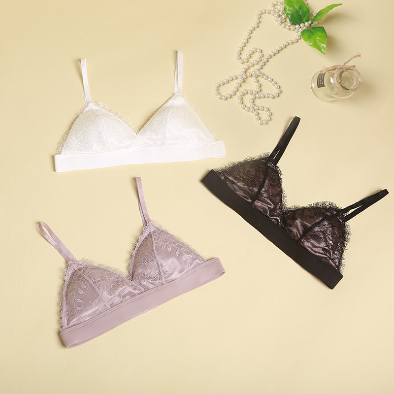 Sexy Lace Silk Triangle Bra - slipintosoft