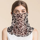 Silk Floral Printed Neck Gaiter Silk Face Masks Scarf for Women