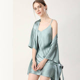 19 Momme Classic Short Silk Nightgown and Robe Set Silk Sleepwear for Women -  slipintosoft