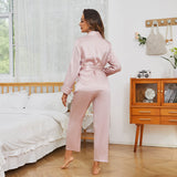 Silk Robe And Pajama Set For Women 2 Piece Long Ladies Silk Pajamas Nightwear - slipintosoft