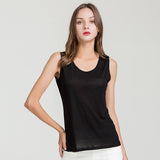 Silk sleeveless bottoming vest for women mulberry silk knitted camisole - slipintosoft