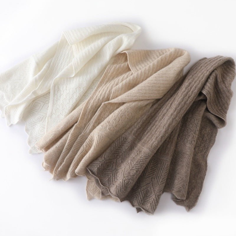 Soft Cashmere Cut - out Scarf Small Crossed Cashmere Neckerchief for Women - slipintosoft