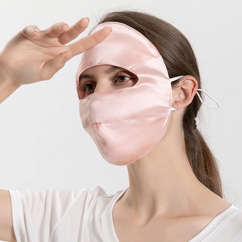 Summer Silk Sunscreen Full Face Masks Breathable Cycling Protection Masks - slipintosoft