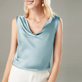 Versatile Ladies Silk Sleeveless Blouse 100 Mulberry Silk Tops