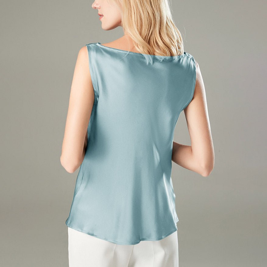 Versatile Ladies Silk Sleeveless Blouse 100 Mulberry Silk Tops