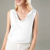 Versatile Ladies Silk Sleeveless Blouse 100 Mulberry Silk Tops