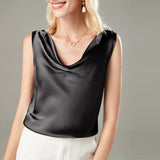 Versatile Ladies Silk Sleeveless Blouse 100 Mulberry Silk Tops