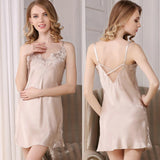 Women Luxury Two Piece Silk Lace Chemise and Robe Nightwear Set - slipintosoft