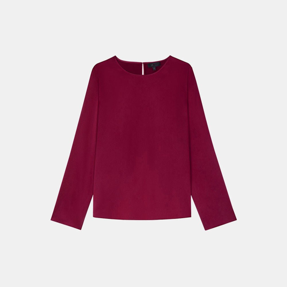 Women Pullover Long Sleeve Pure Mulberry Silk Blouse - slipintosoft