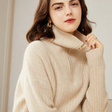 Women's 100% Cashmere Ribbed Polo Sweater - slipintosoft