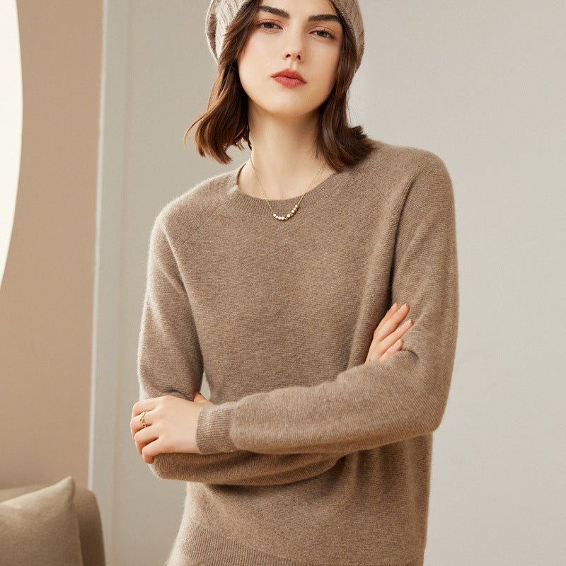 Women's 100% Superfine Cashmere Crewneck Sweater - slipintosoft