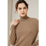 Womens Pure Cashmere Turtleneck Sweater Long Cashmere Pullover