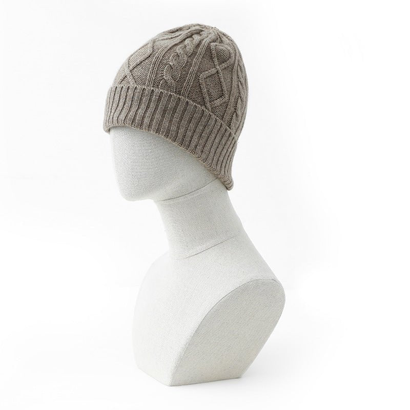 Womens Cashmere Chunky Beanie Soft Cashmere Cable Knit Hat for Fall Winter - slipintosoft