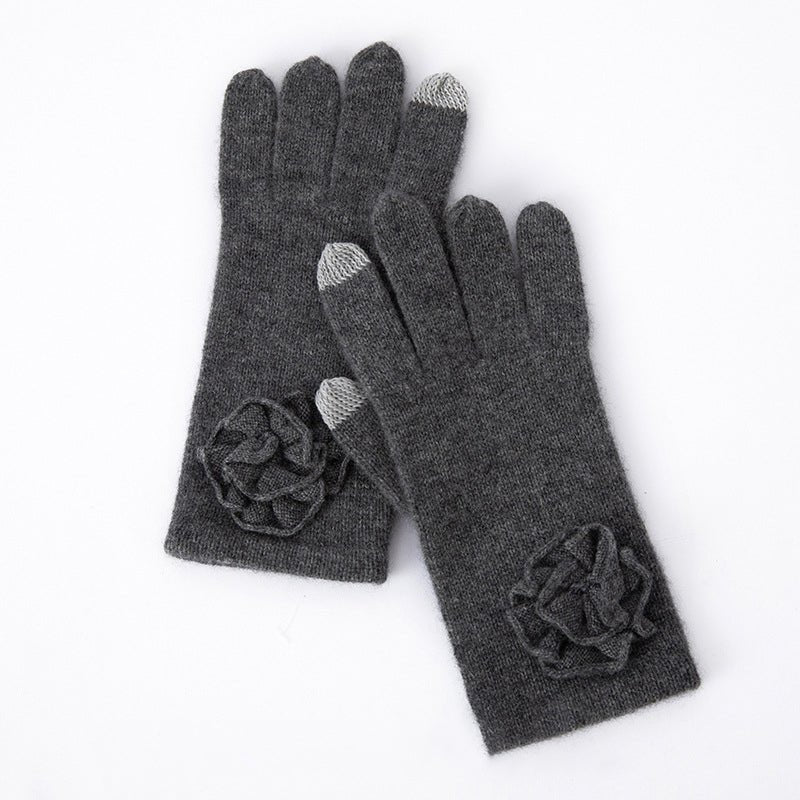 Womens Cashmere Gloves with Touchscreen Fingers Winter Pure Cashmere Knitted Mittens - slipintosoft