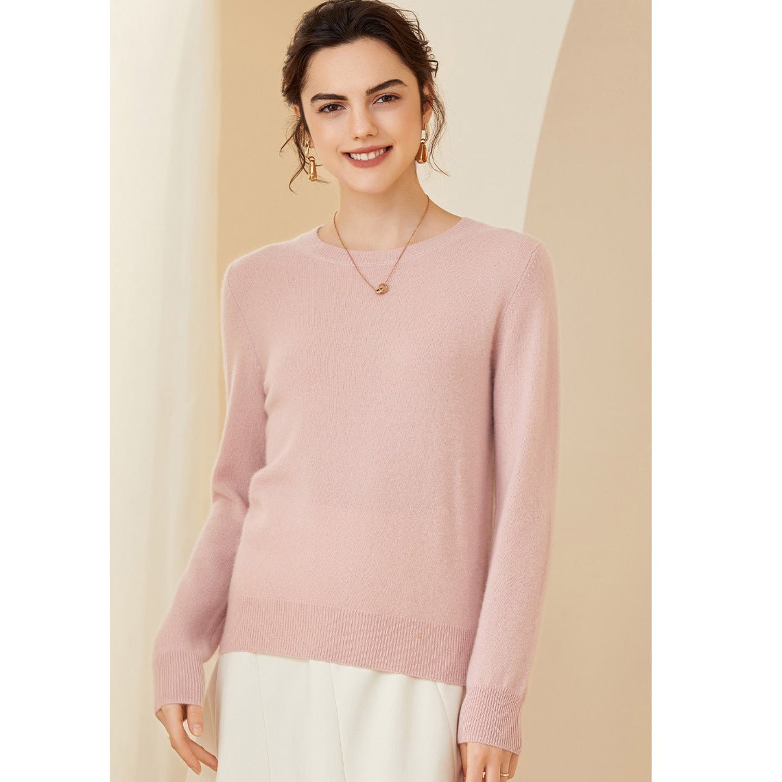 Women's Cashmere Sweater Mock Neck Classic Long Sleeve Pullover Cashmere Tops - slipintosoft