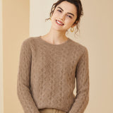 Women's Crew Neck 100% Cashmere Sweater Multi-colors - slipintosoft