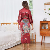 Damen-Kimono aus 100 % Seide mit Blumenmuster